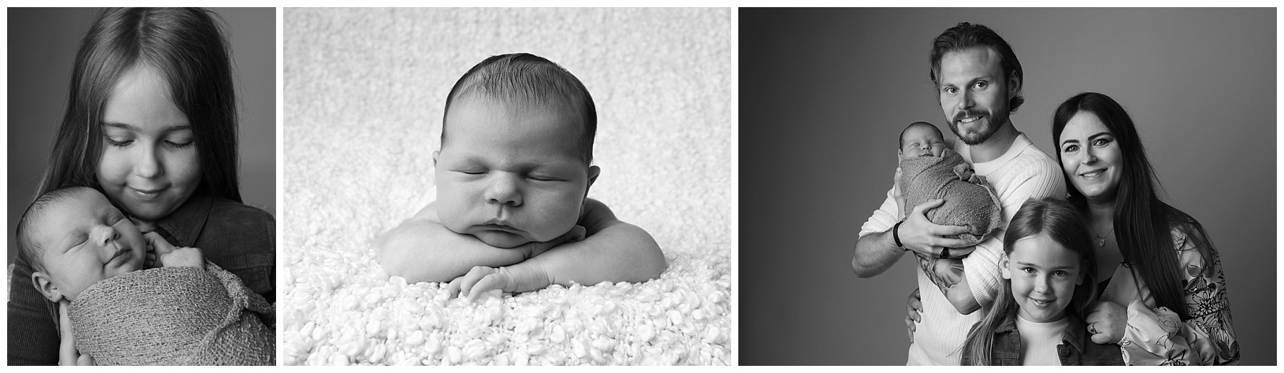 collection of 3 photographs from a newborn baby photoshoot at our studio in Chester le Street, Durham