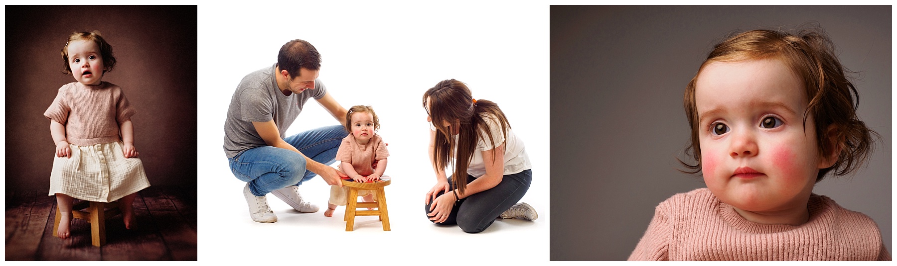 Collage of family photographs taken at Infinity Photographic Studios Chester le Street, Durham